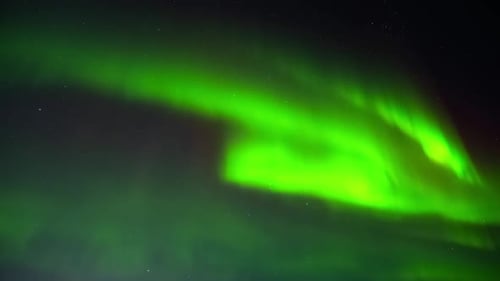 Aurora Borealis Northern Lights in Iceland Real Night Sky with Stars Time Lapse Astronomical