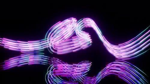 Abstract Neon Flowing Light Trails Background