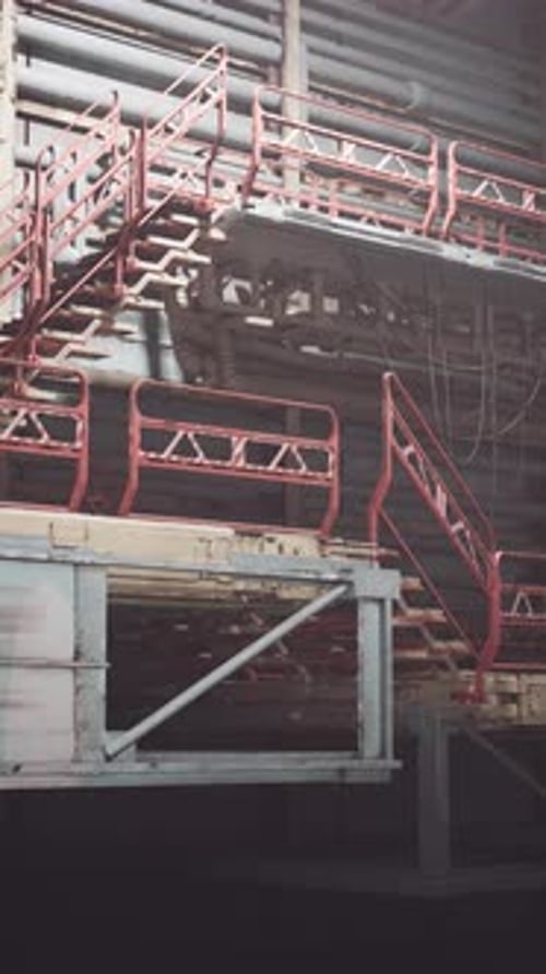 Rustic Metal Stairs in an Industrial Space Showcasing Unique Construction