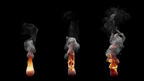 Realistic Fire and Smoke Animation Elements