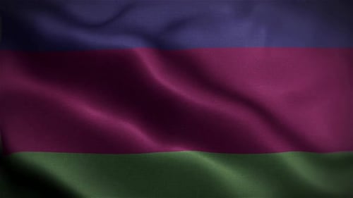 Waving Fabric Flag Background Loop with Purple Maroon Green Stripes