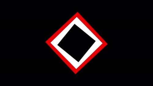 Geometric Red Diamond Rotation Animation