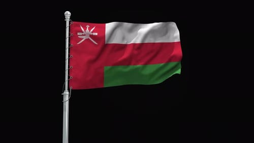 Realistic Waving Oman National Flag Animation