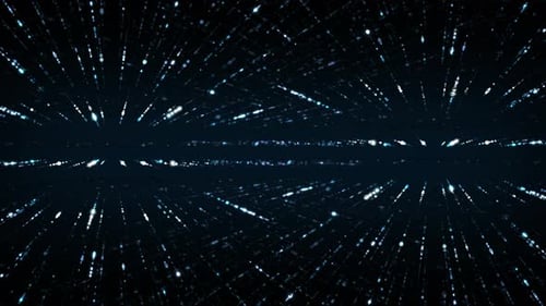 4K Concept of digital computer networking tunnel in futuristic technology in blue concept11