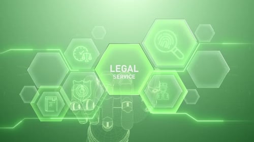Legal Services Hand touching,Digital transformation,Science and artificial intelligence,innovation