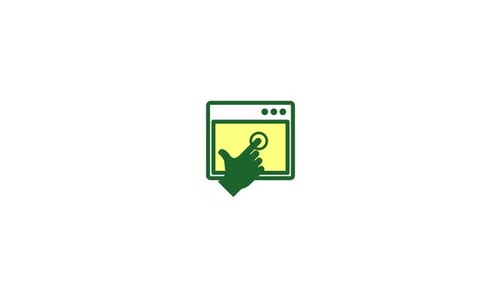 Animated Flat Design Hand Tapping Web Browser Icon