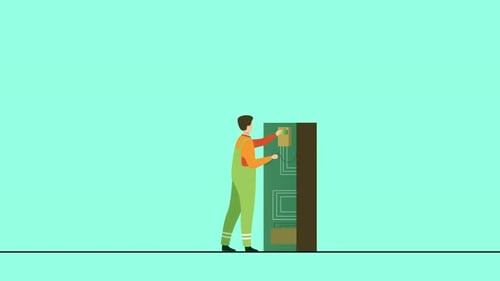 Electrician At Work Animation Loop 4K