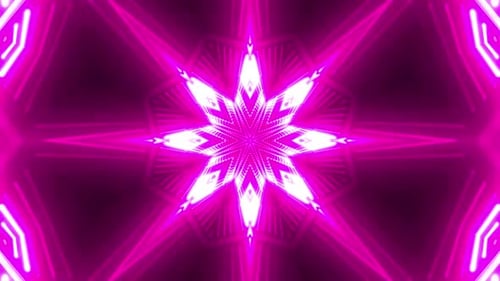 Hypnotic pink digital tunnel of light pulses and moves