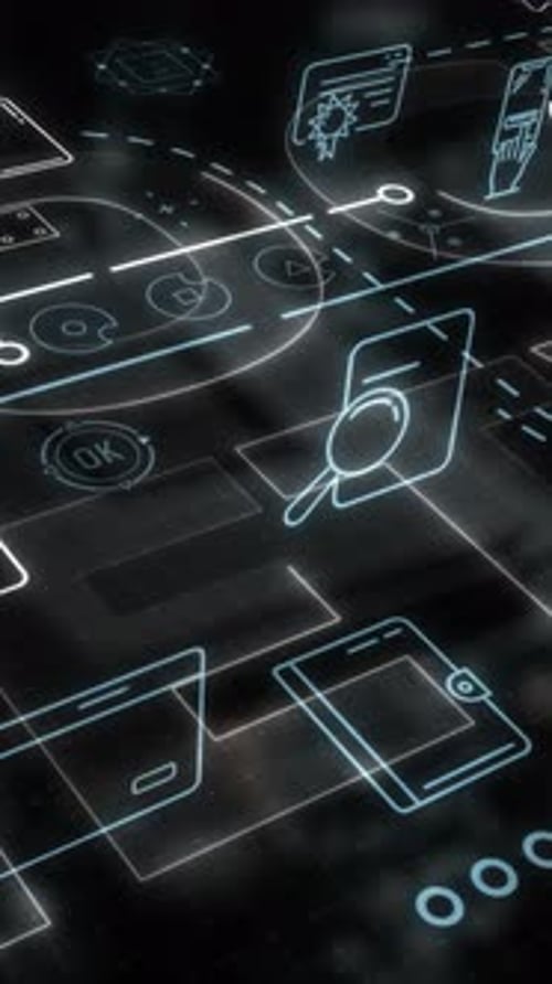Abstract Futuristic Business Tech Line Flow Network