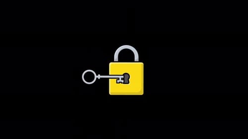 Animated Lock and Key Video - Transparent
