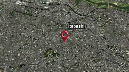 Itabashi City Zoom (Japan) from Space to Earth