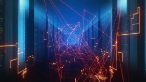 Futuristic Data Server Technology Network Loop