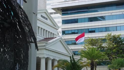 National Museum scene in Jakarta, Indonesia. walking Shot.