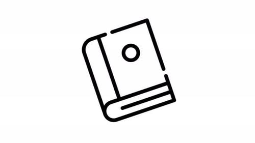 Animated Minimalist Book Icon for Learning and Education