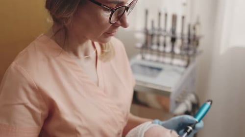 Professional Microneedling Therapy in Aesthetic Clinic