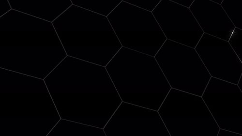 Black hexagon pattern glowing edges dark background subtle lines,Black hexagon pattern glowing edges