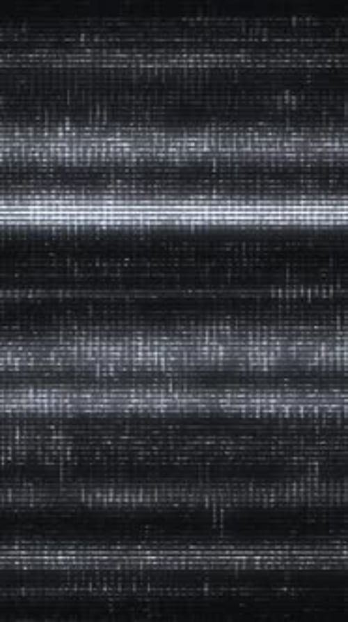 Abstract Monochrome TV Screen with Static Glitch and Analog Noise Display