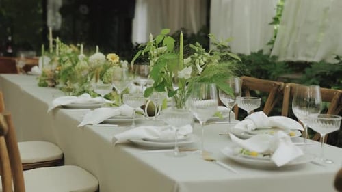 Elegant Wedding Table Set for Outdoor Reception