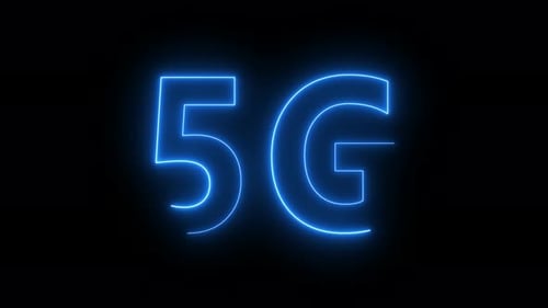 Tecnología 5G, color azul y comunicación móvil.
