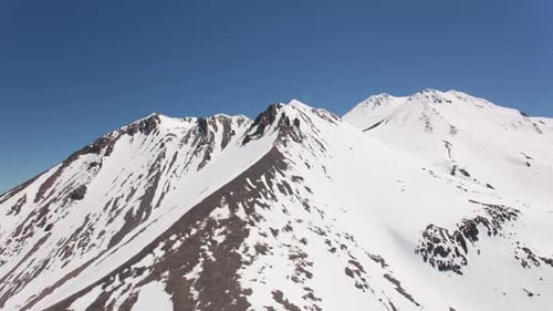 Cascade Mountains, Circa-2019. Aerial Shot Of Mount Shasta. Shot From Helicopter With Cineflex Gi...