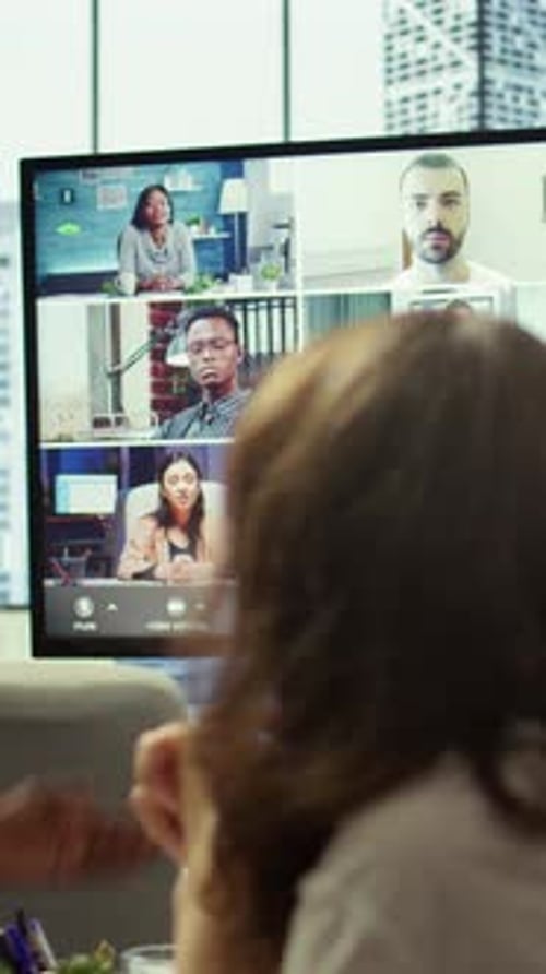 Diverse Team Having a Video Conference Call