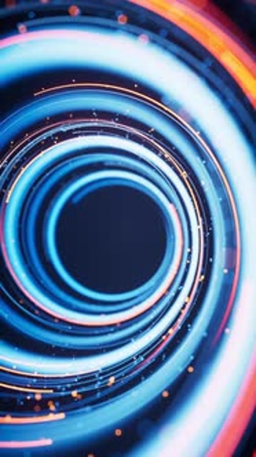 Rotating glowing vortex lines and particles background