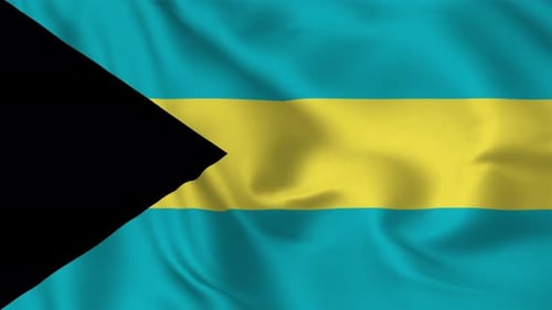 Realistic Bahamas Flag Waving Loop