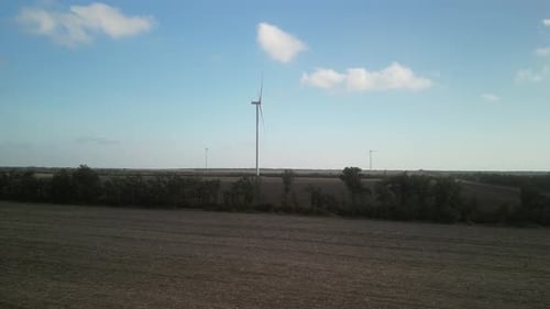 Wind Turbines. Wind Power Electric Plant. Renewable Energy