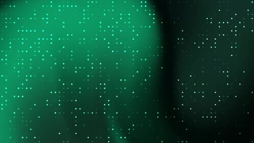 Abstract Green Digital Grid Pattern With Subtle Light Effects