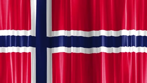 Norway Flag Waving Seamless Loop Background