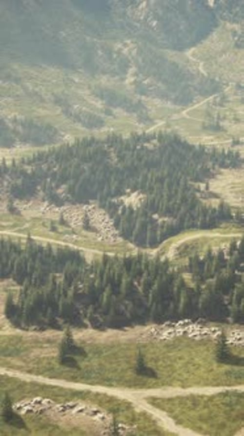 A Scenic Mountain Road As Seen From Above