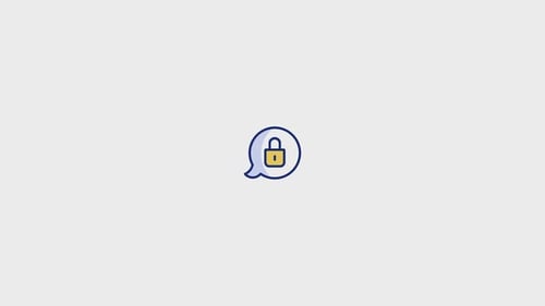 Animated Chat Bubble Padlock Security Icon