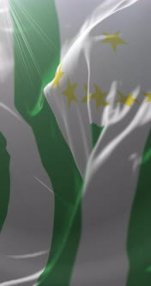 Realistic Vertical Waving Flag with Stripes and Stars