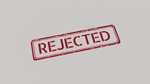 Animated Red Rejected Stamp Imprint for Documents