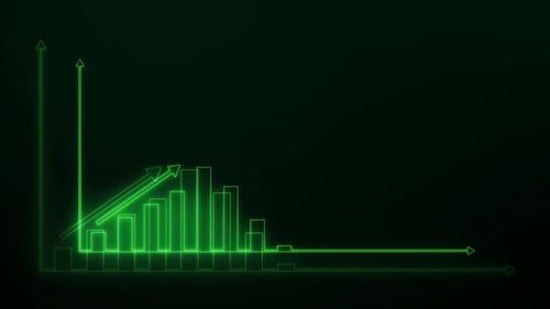 Green Neon Business Increase Animated