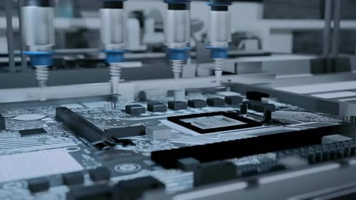 Automated Circuit Board Machine Produces Printed Digital Electronic Board