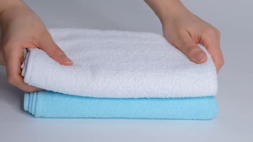 Stacking Folded Towels for Home Interior Design