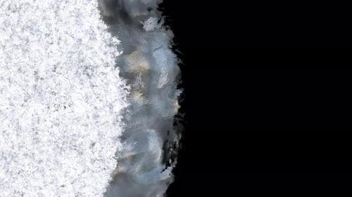 Animated Frost Transition Overlays With Organic Ice Crystallization Effects Horizontal Wipe