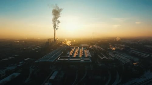 Smokestacks on a coal electric power plant.