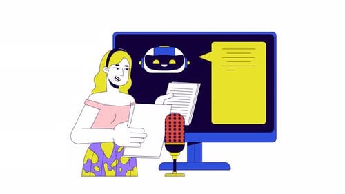 Reconhecimento de fala na animação 2D da AI Line