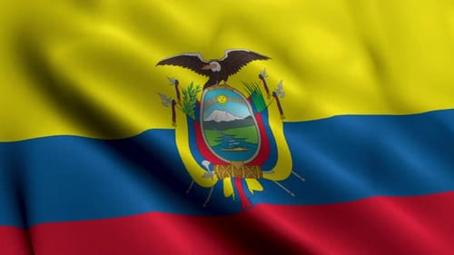 Realistic Waving Flag of Ecuador Animation