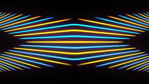 Orange And Blue Abstract Neon Lines Show Background Vj Loop