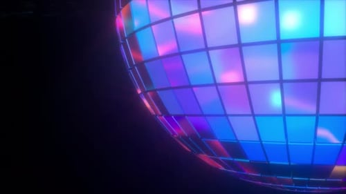 3D-Disco-Kugel-Rotation auf schwarzem Hintergrund