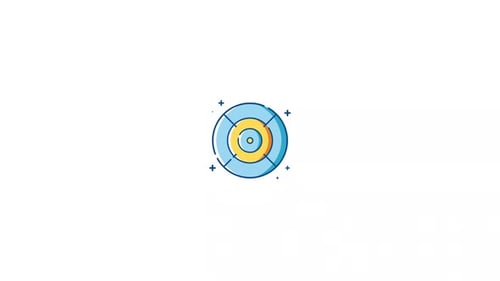 Animated Flat Design Target Icon for Business Goals