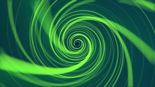 Green Neon Spiral Abstract Background