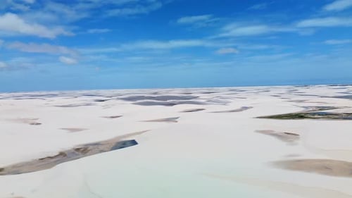 Aerial View of Stunning White Sand Dune Landscape