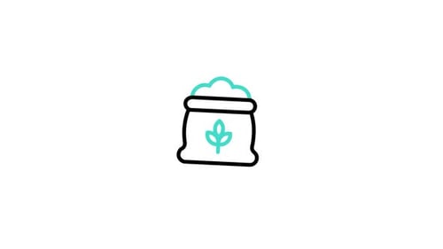 Minimalist Animated Grain Bag Icon Line Art