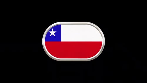 Glossy 3D Rotating Chile Flag Badge Button