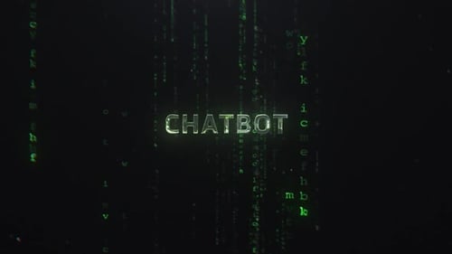 Chatbot Words On The Matrix Background