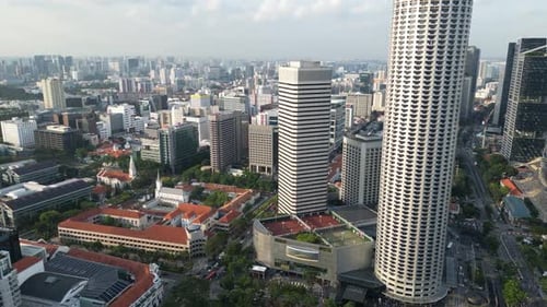 Aerial shot of Singapore city center
